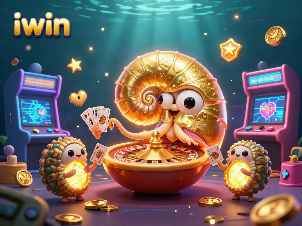 Experience thrilling gaming with iwin's vibrant 3D casino scene featuring interactive elements and characters.