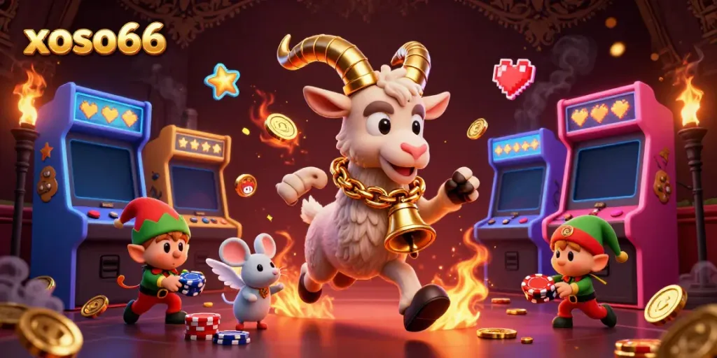 xoso66 offers an engaging casino atmosphere with characters adding excitement to the gaming experience.