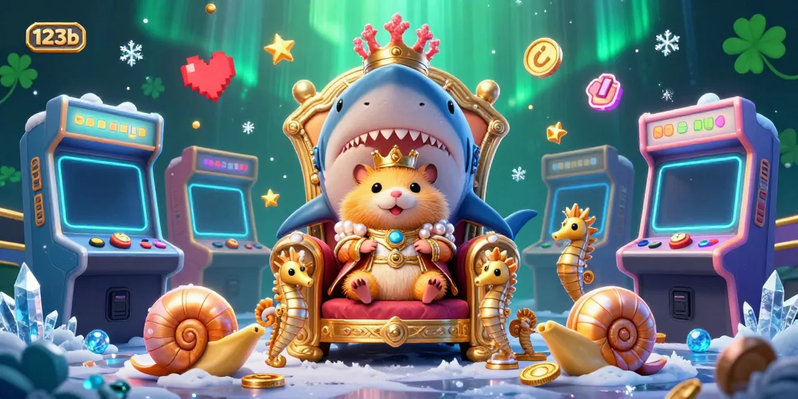 Engage with 123b's dynamic casino thrill featuring a golden hamster king in a megalodon throne.