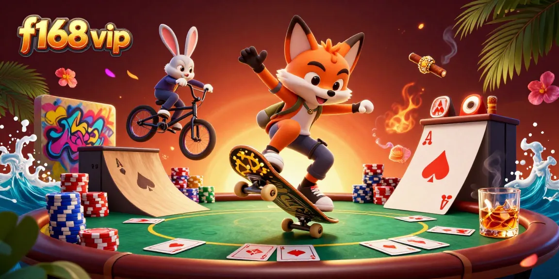Experience exciting gameplay with f168 vip in this vibrant casino-themed 3D illustration.