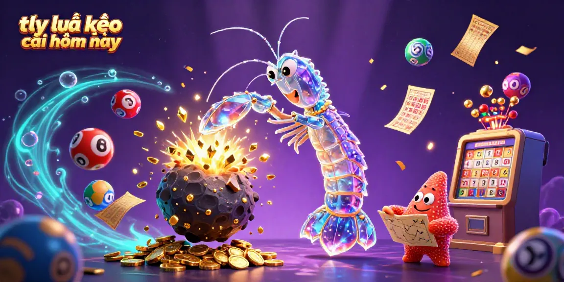 Experience engaging gameplay with tỷ lệ kèo nhà cái hôm nay, featuring vibrant lottery elements and a galactic shrimp.