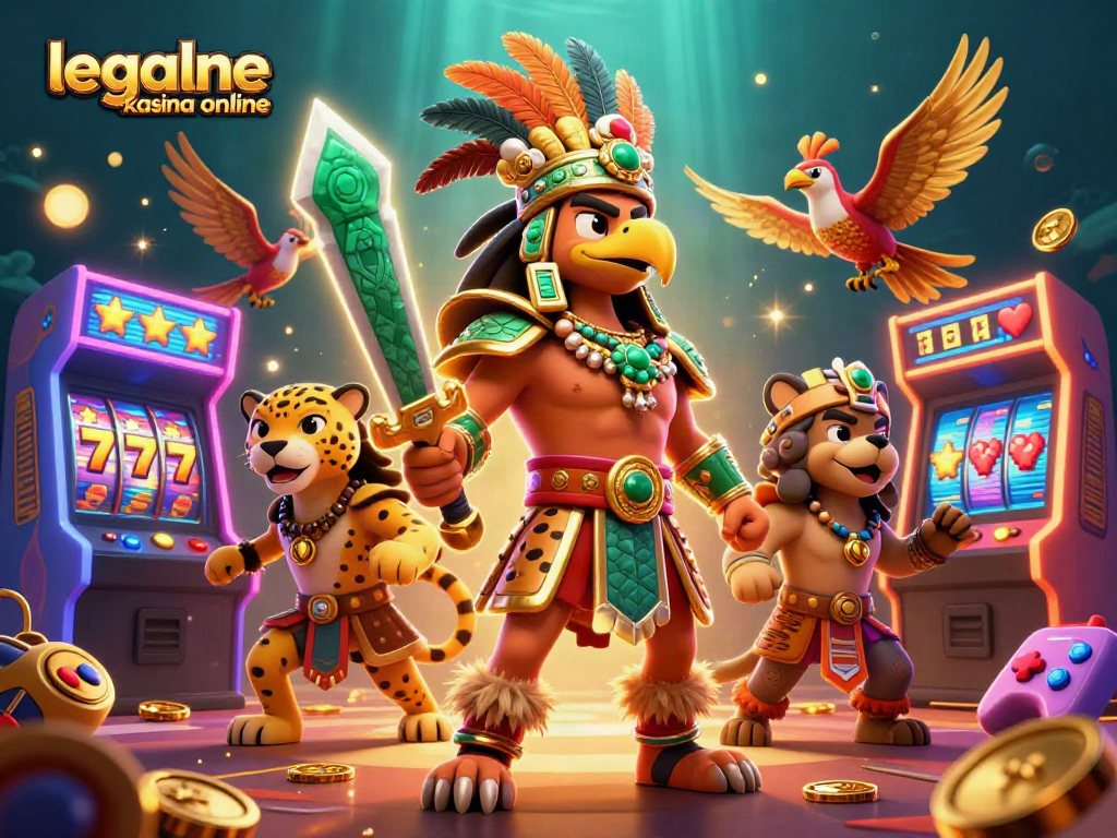 Experience thrilling action at legalne kasyna online with vibrant slot scenes and animated warriors.