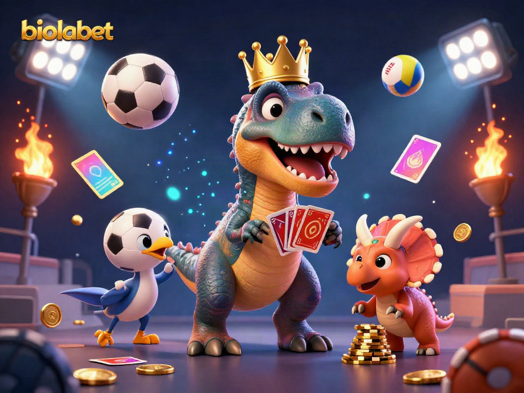 Experience thrilling gameplay with biolabet's unique characters in a vibrant 3D casino environment.