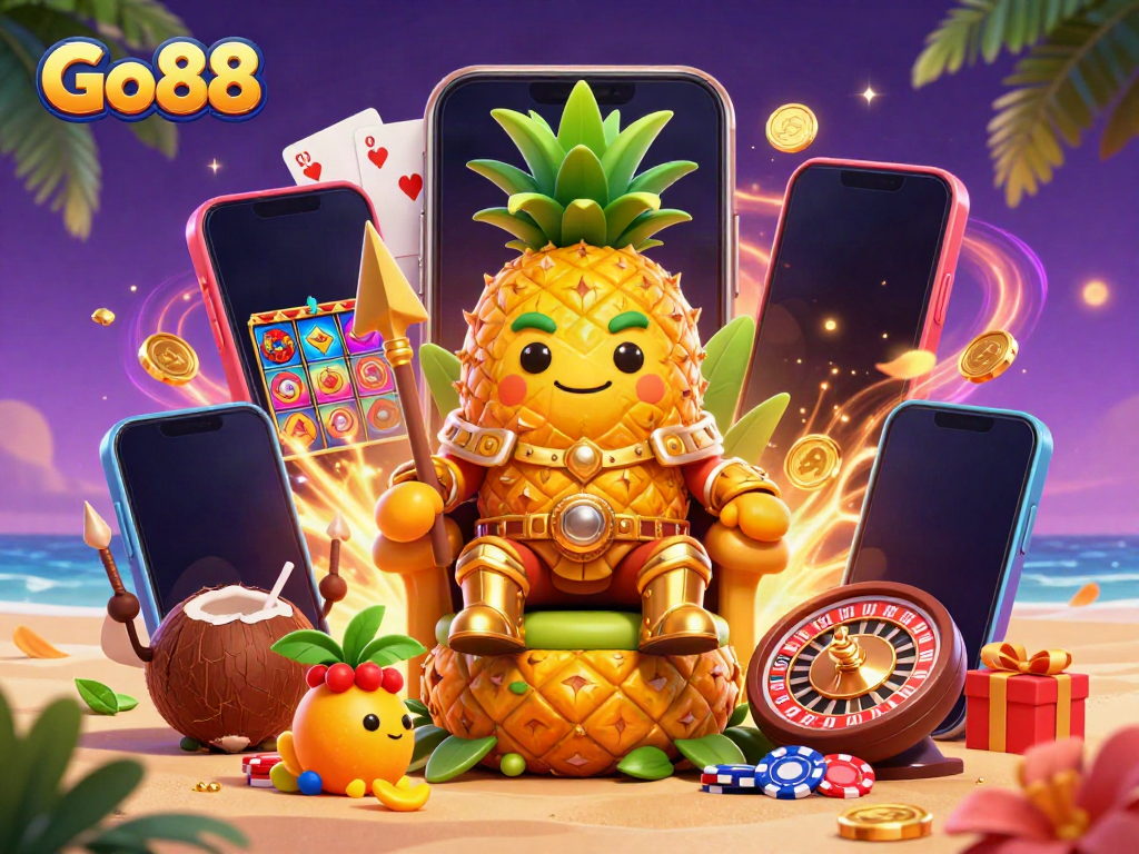 Experience the thrilling Go88 online gaming scene with colorful slots and vibrant characters.
