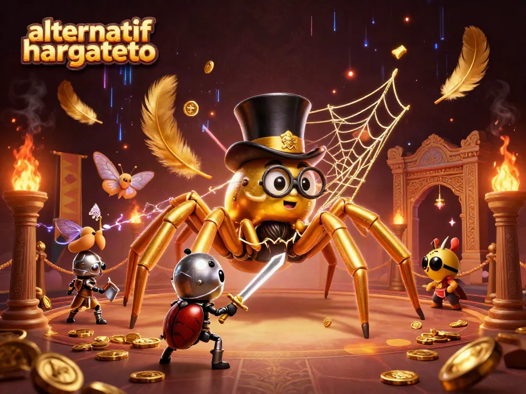 Engage in the vibrant world of alternatif hargatoto, featuring an exciting casino scene with lively characters and elements.