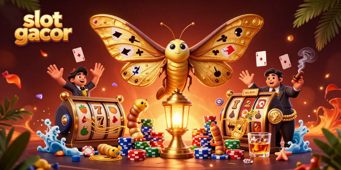 Menangkan slot gacor dengan ilustrasi angsa atlas 3D berwarna emas yang mengelilingi elemen permainan kasino.