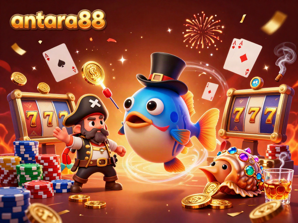 Experience the thrill of casino action with antara88, featuring dynamic characters and colorful gaming elements.