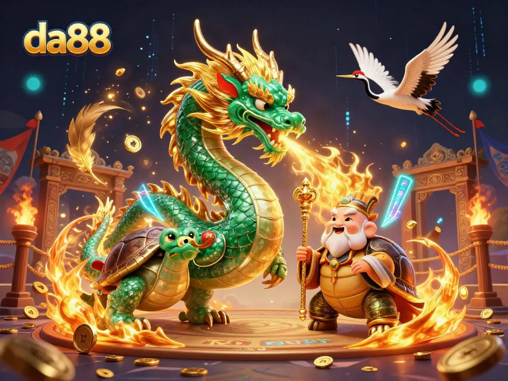 Engage in thrilling gameplay with da88, featuring a majestic dragon and vibrant elements of fortune.