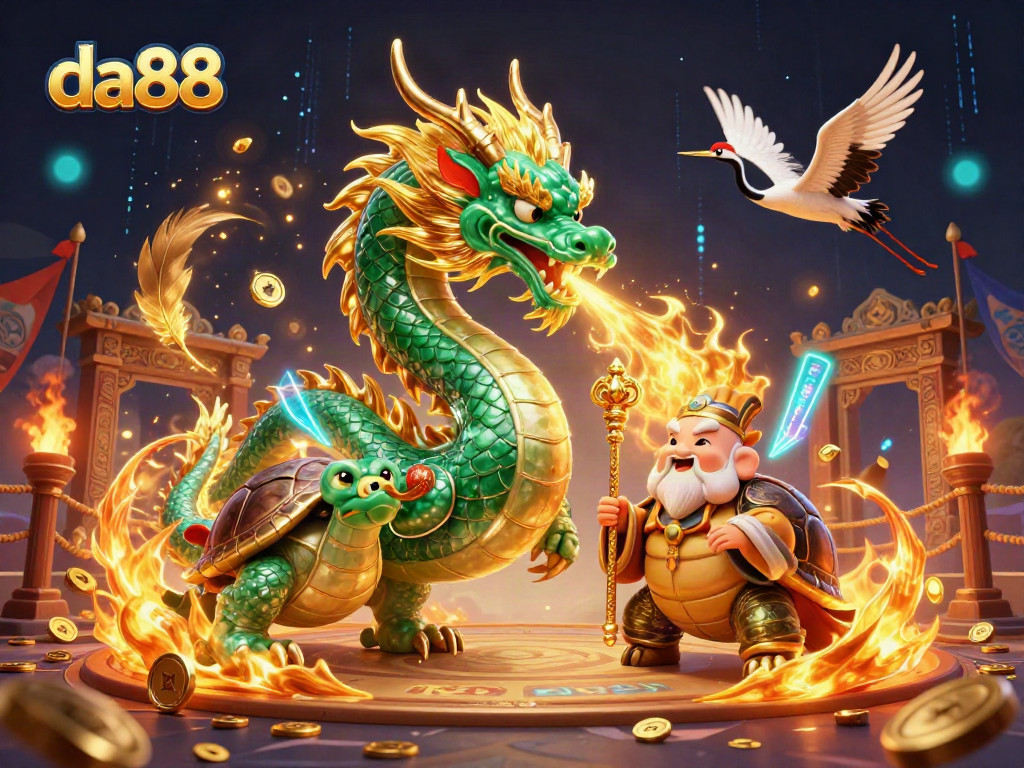 Engage in thrilling gameplay with da88, featuring a majestic dragon and vibrant elements of fortune.