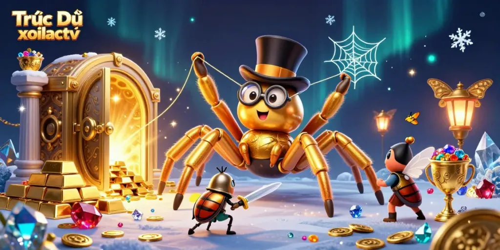 Watch the exciting Trực Tiếp xoilactv featuring dynamic characters and sparkling treasures at a casino scene.