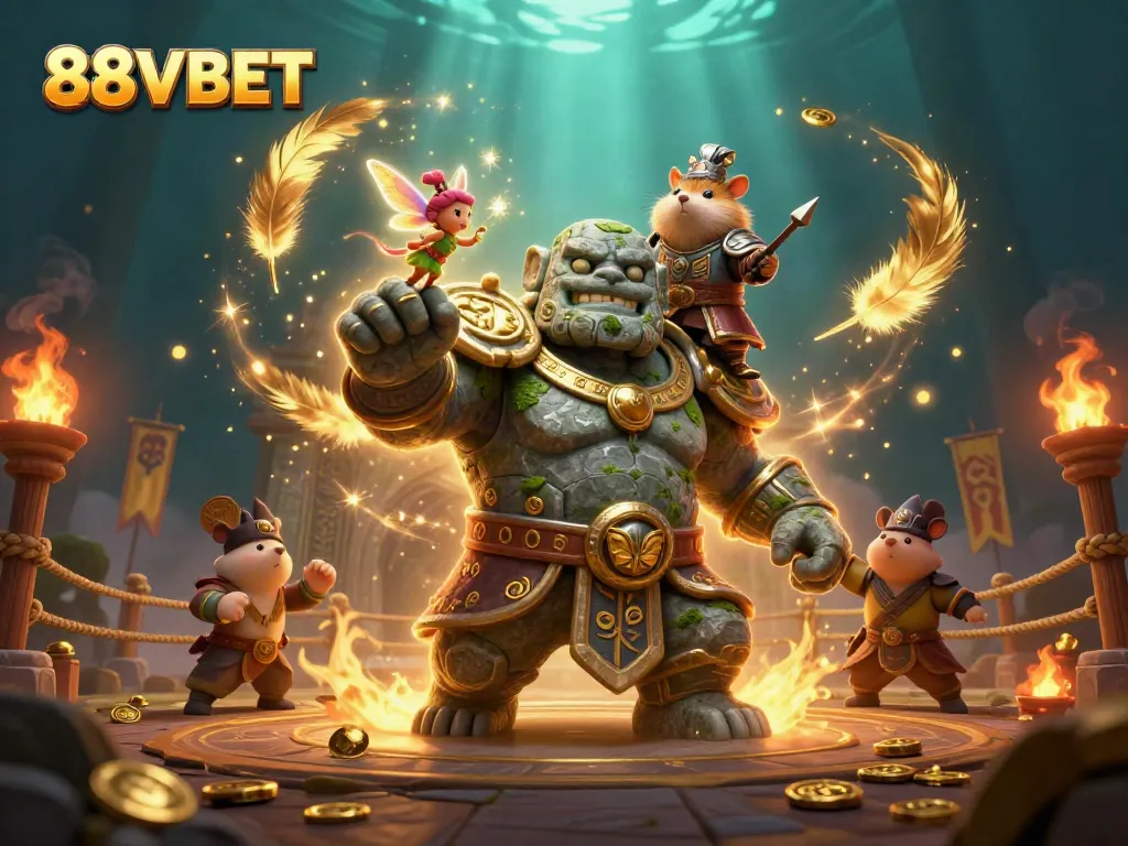 Engage with exciting features of 88VBET like vibrant gaming elements and dynamic characters in this rich scene.