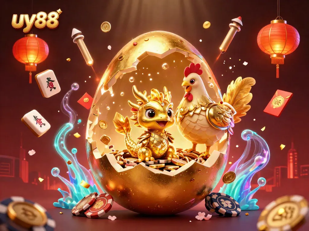 Engage with the exciting world of uy88 as golden dragon emerges among vibrant casino elements.
