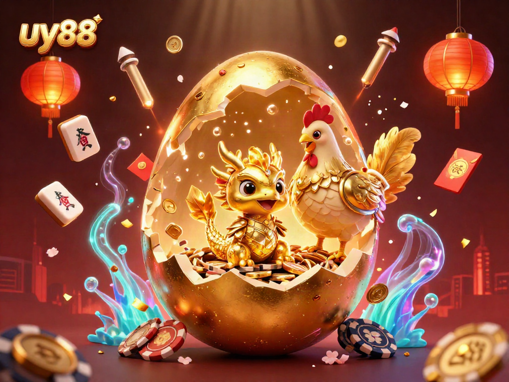 Engage with the exciting world of uy88 as golden dragon emerges among vibrant casino elements.