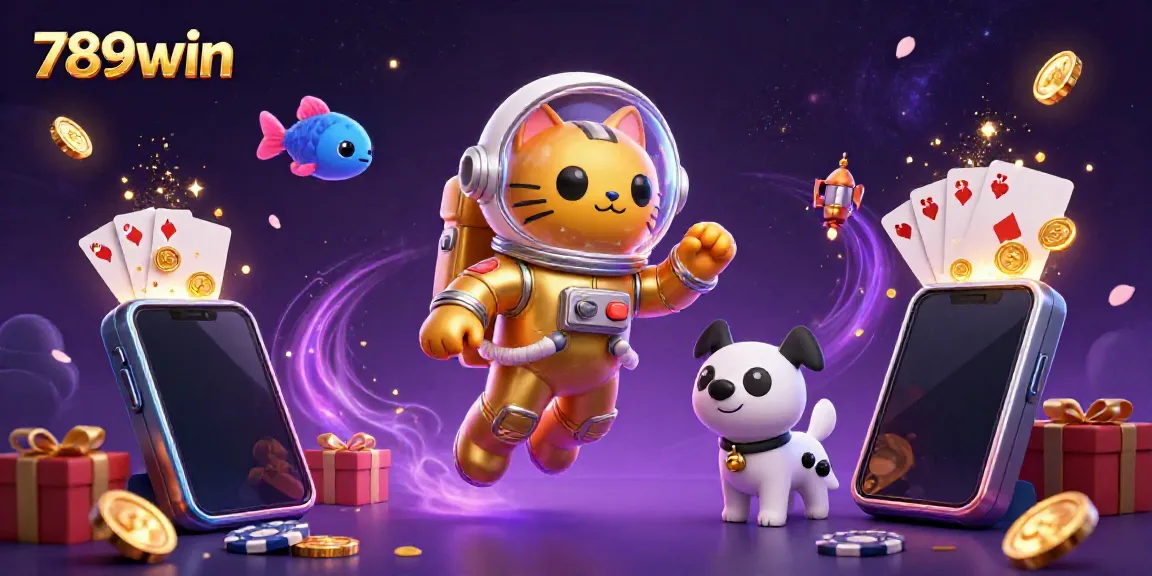 Experience thrilling gameplay at 789win with vibrant 3D space-themed casino illustration.