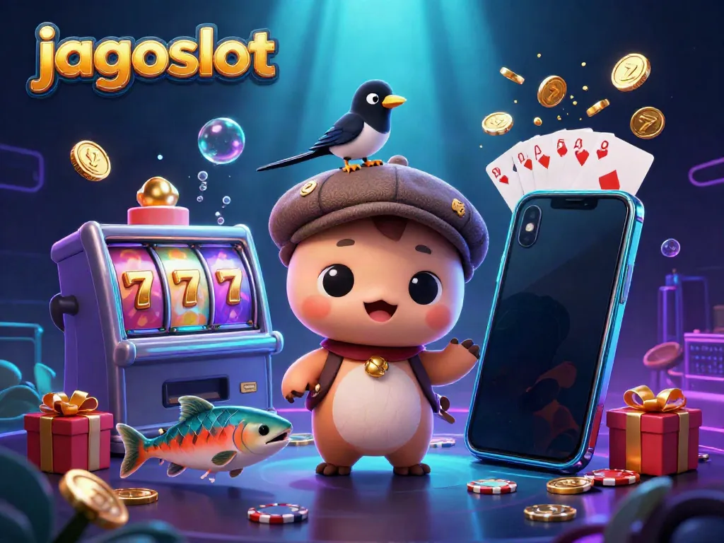 Gambarkan pengalaman mesin slot yang mengasyikkan di jagoslot dengan karakter lucu dalam ilusi 3D
