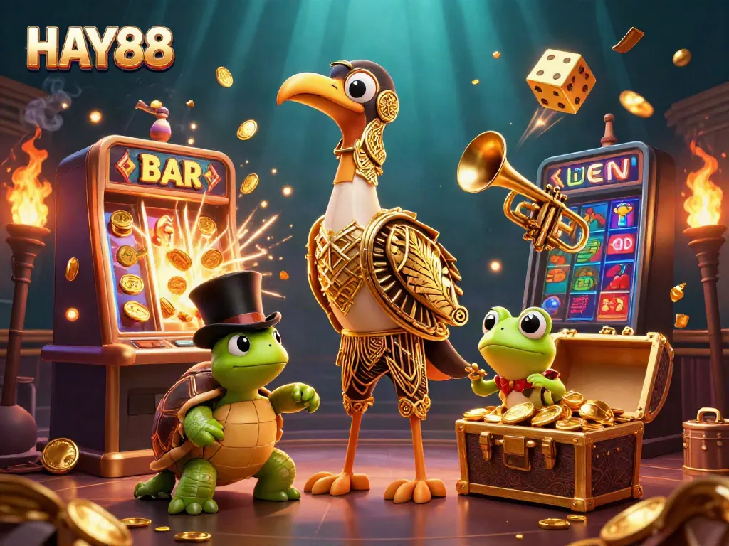 Experience thrilling moments with HAY88 as jackpot symbols and wildlife characters ignite the excitement.