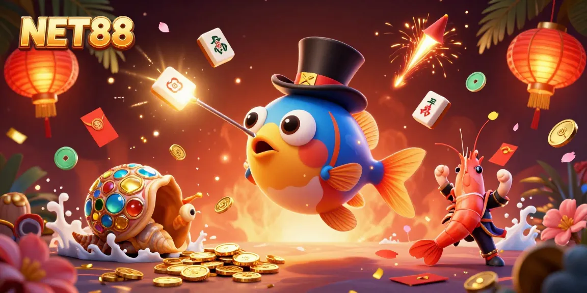 Engage with NET88 through a lively 3D illustration of casino excitement and rewards.