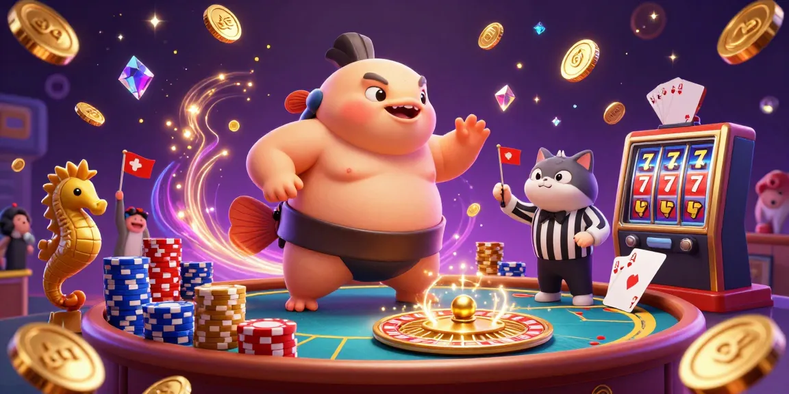 Experience the excitement of GO99 in a vibrant underwater casino scene with animated characters and casino elements.