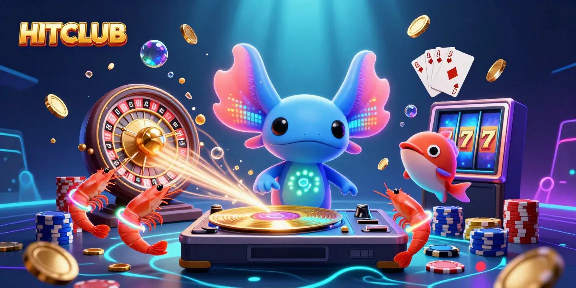 Engage in thrilling gameplay at HITCLUB with dynamic casino-themed underwater scene featuring vibrant characters.