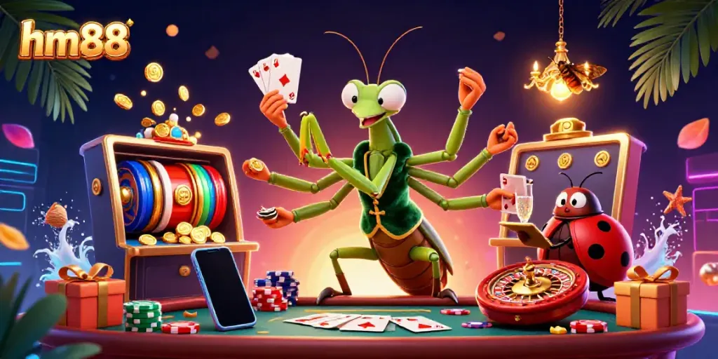Engage with exciting gaming action at hm88 featuring a vibrant casino scene with enchanting characters and thrilling games.