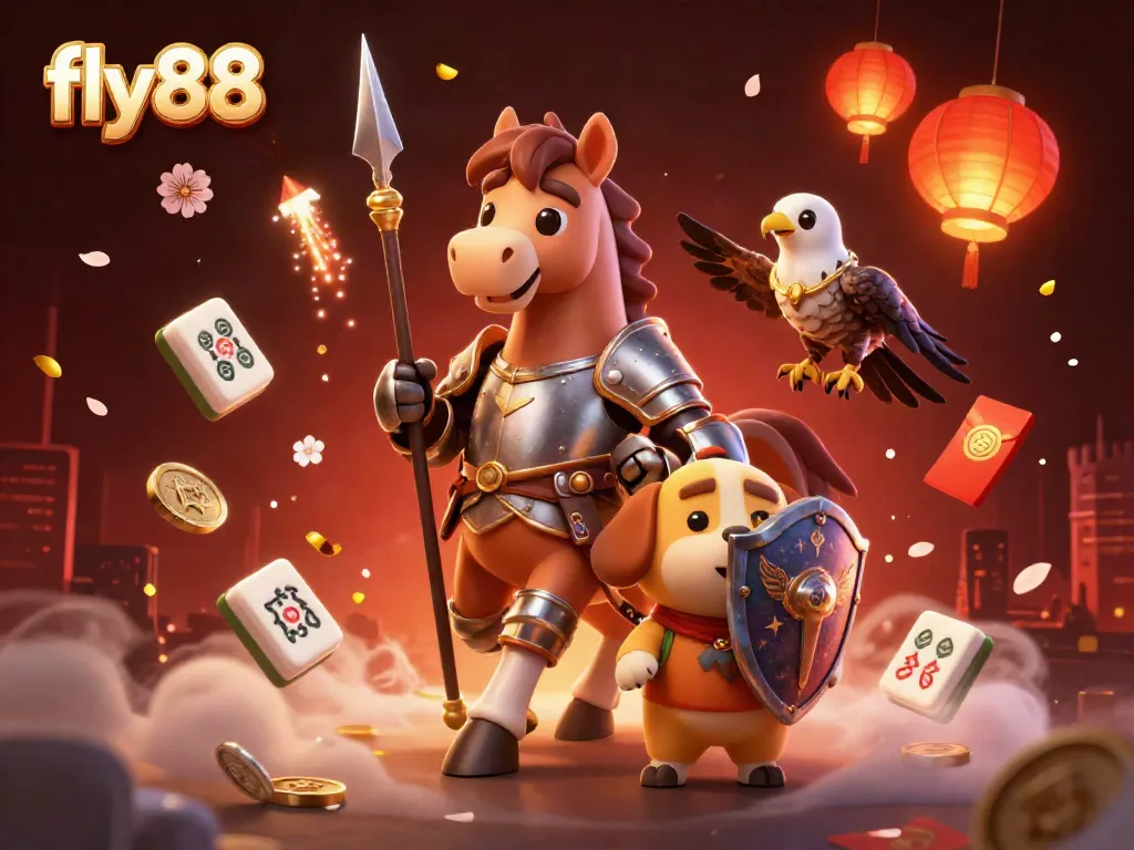 Engage in thrilling gameplay at fly88 with dynamic 3D characters and vibrant casino elements.