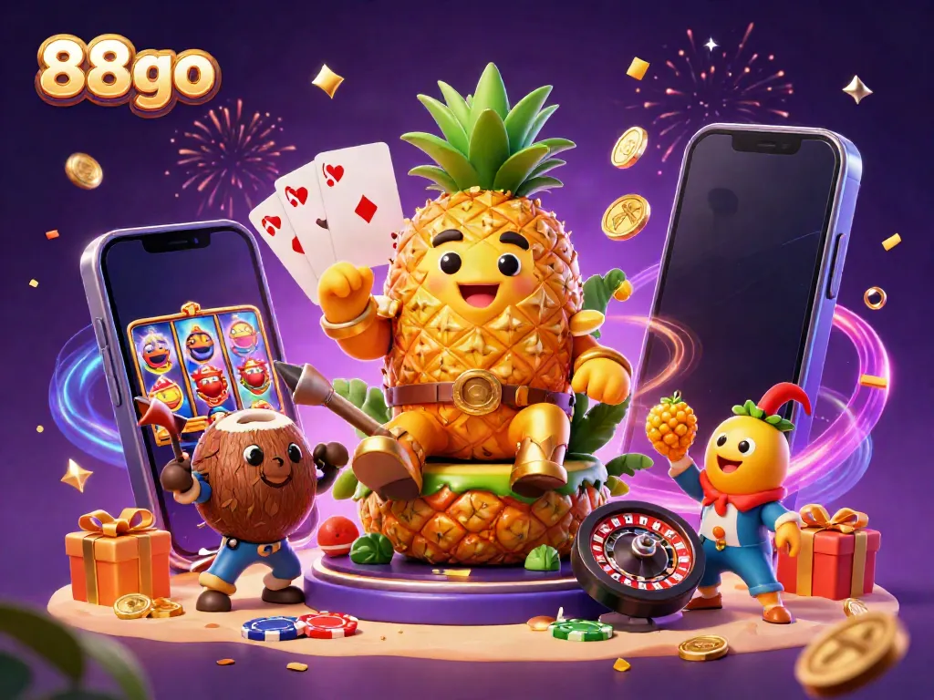 Experience thrilling gameplay at 88go with a vibrant beach casino scene showcasing fun characters and exciting slot elements.