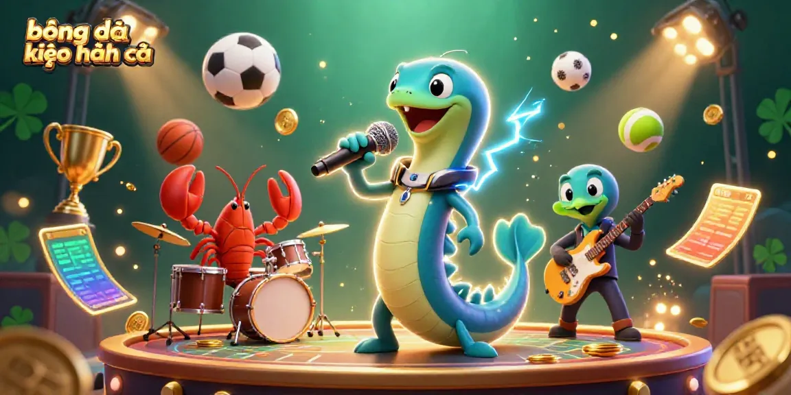Experience the excitement of bóng đá kèo nhà cái with animated sports elements and casino vibes in a dynamic underwater stage.