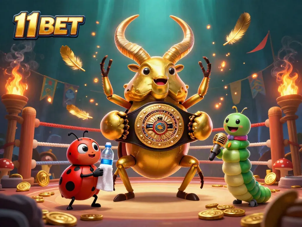 Engage in thrilling betting action with 11 BET's vibrant 3D casino characters showcased in an energetic arena.