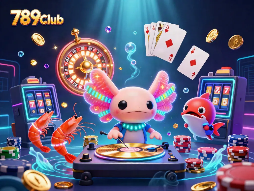 Experience thrilling gaming with 789Club in an energetic underwater casino scene.