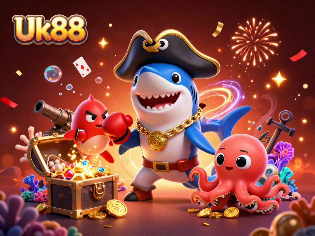 Engage with Uk88's exciting underwater casino adventure featuring vibrant characters and dazzling treasures.