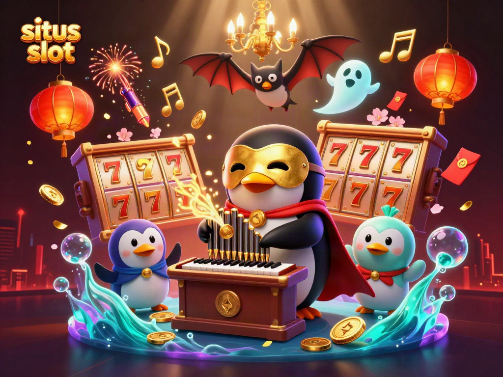 Shoot golden coins with situs slot at the center stage in an animated casino adventure.