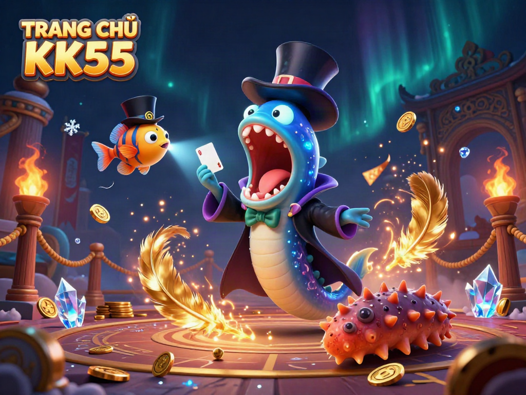Experience thrilling magic at TRANG CHỦ KK55 as a bioluminescent eel performs captivating card tricks.