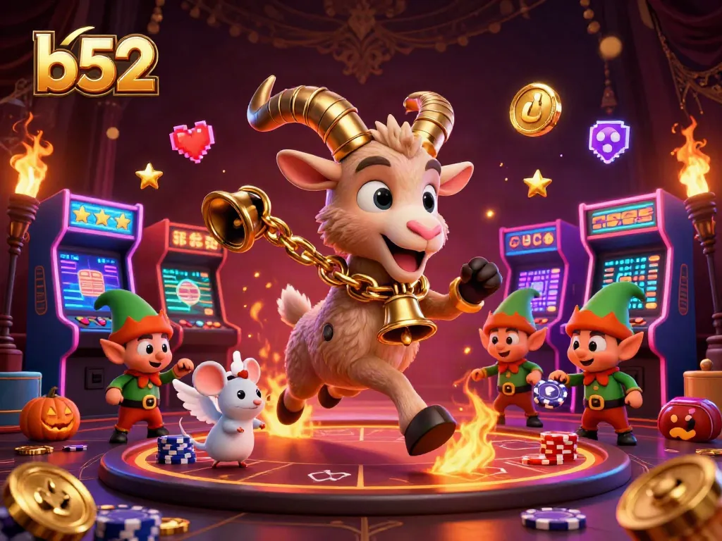 B52 brings excitement with a Halloween-themed casino scene featuring unique characters and dynamic game elements.