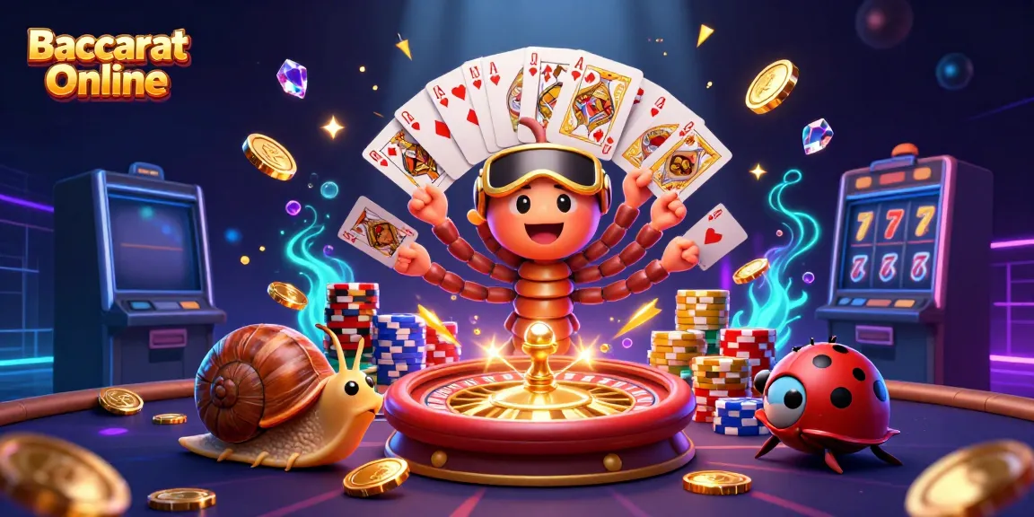 Win big with Baccarat Online at casino tables, featuring our unique millipede dealer!