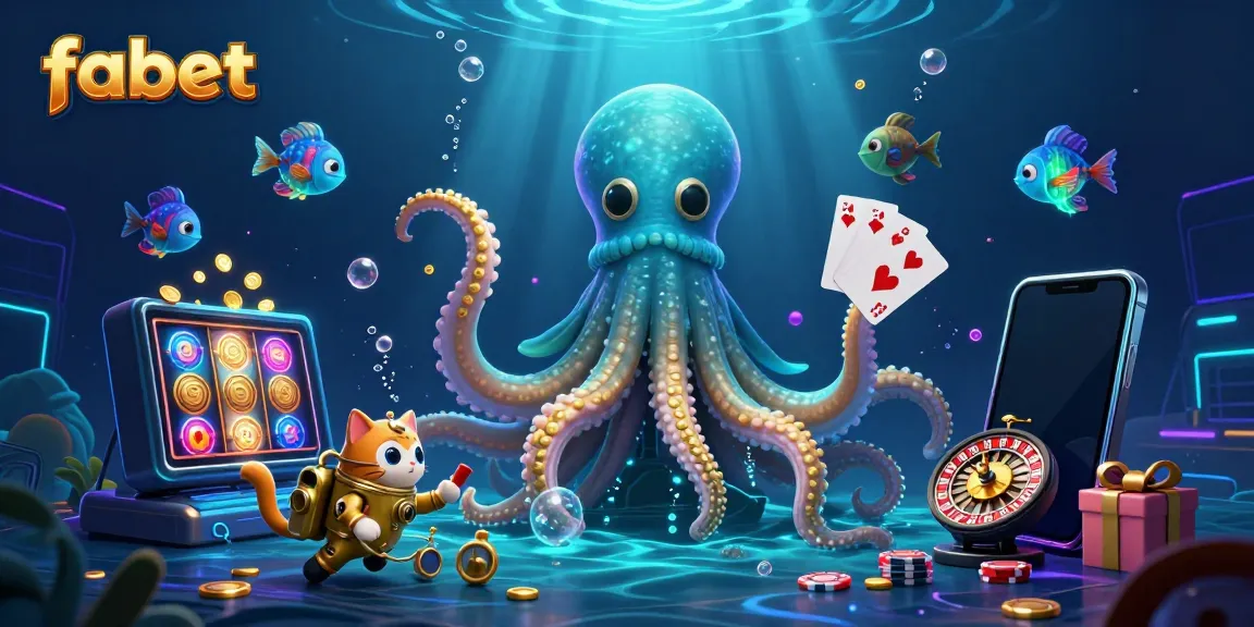 Experience fabet with an enchanting scene of a kraken, a diving cat, and vibrant underwater elements, embodying the thrill of casino gaming.