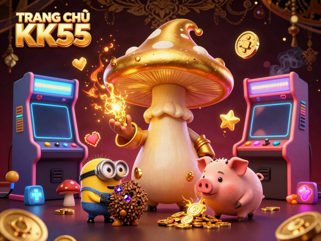 Experience magic and treasure at TRANG CHỦ KK55 with a vibrant 3D casino scene.