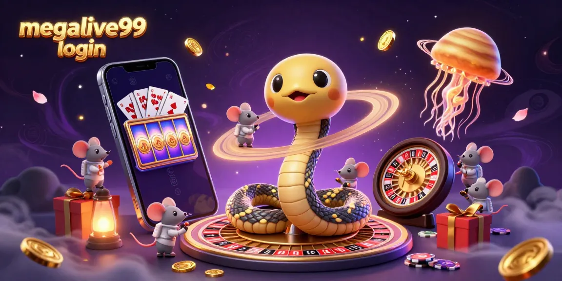 Gambarlah suasana berwarna-warni dari megalive99 login dengan karakter unik dan elemen perjudian.