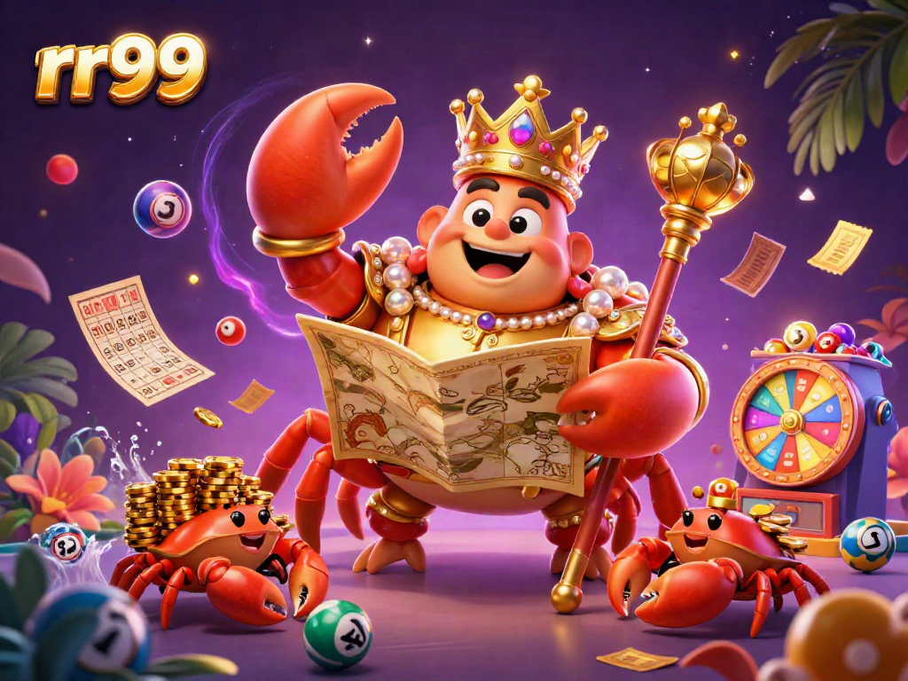 Experience thrilling moments with rr99 as a golden crab emperor leads an exciting gaming adventure.
