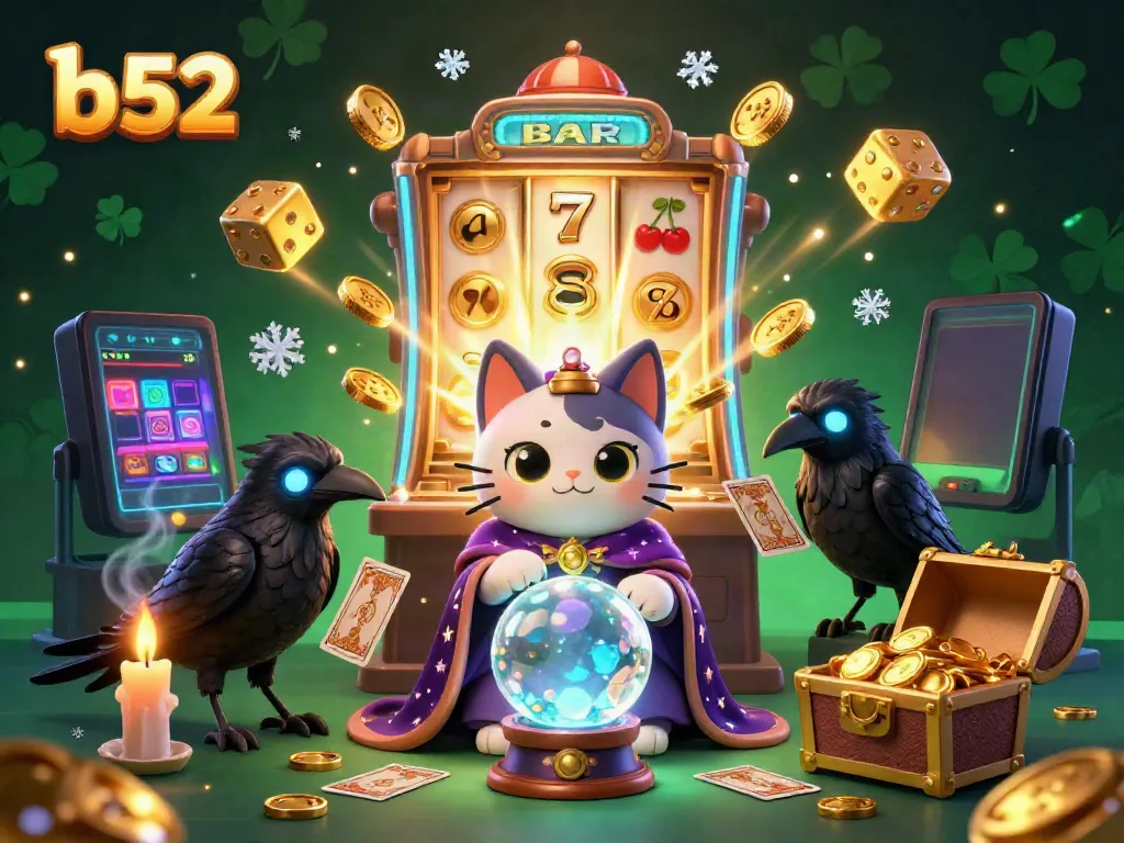 Experience jackpots with b52 in this colorful 3D casino scene featuring animated characters and dynamic gaming elements.