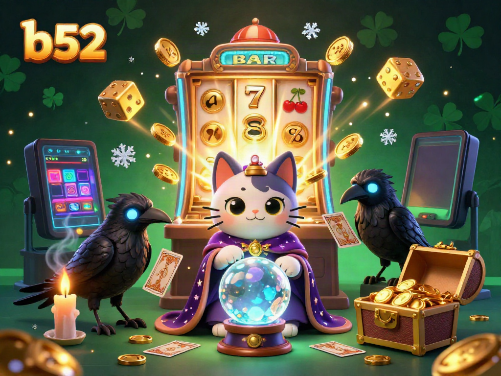 Experience jackpots with b52 in this colorful 3D casino scene featuring animated characters and dynamic gaming elements.