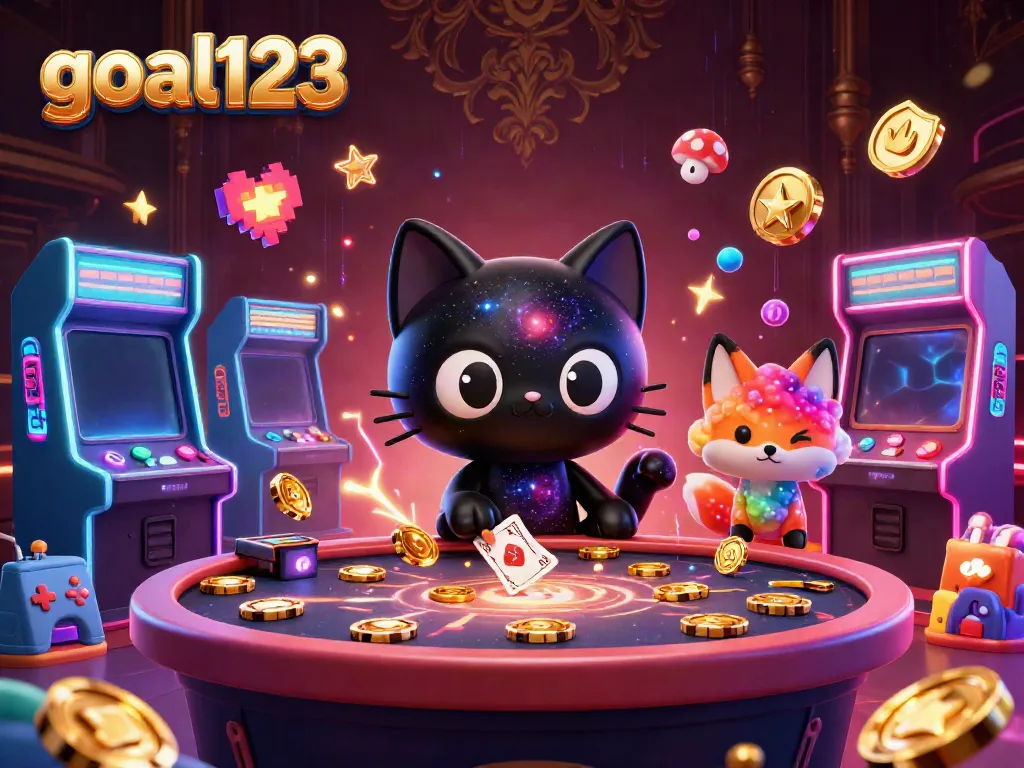 Experience thrilling gameplay with goal123 at a cosmic casino, featuring dynamic 3D game elements and characters.