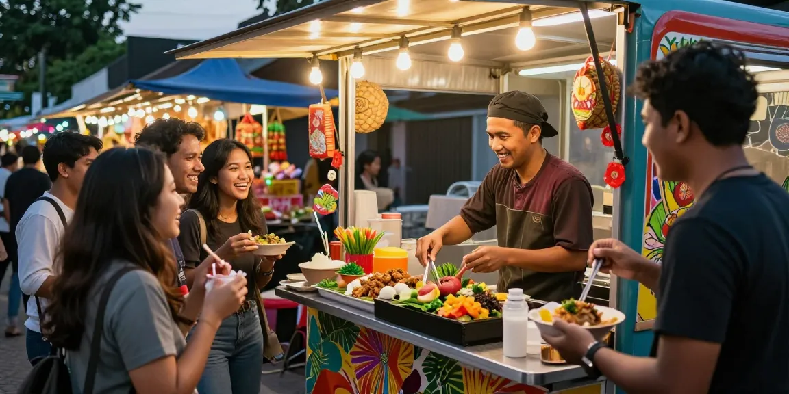 Vendor menyiapkan makanan di Situs Toto dan pelanggan menikmati hidangan di pasar malam.