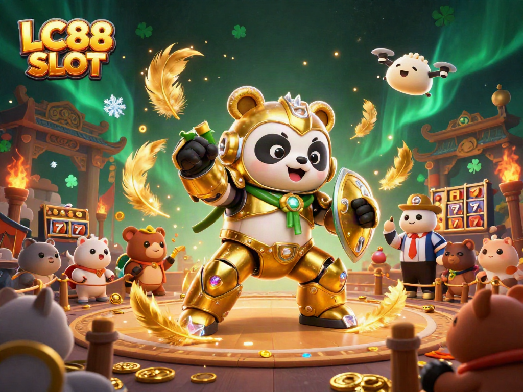 Engage with the thrilling LC88 SLOT experience, featuring vibrant 3D characters and dynamic casino elements.