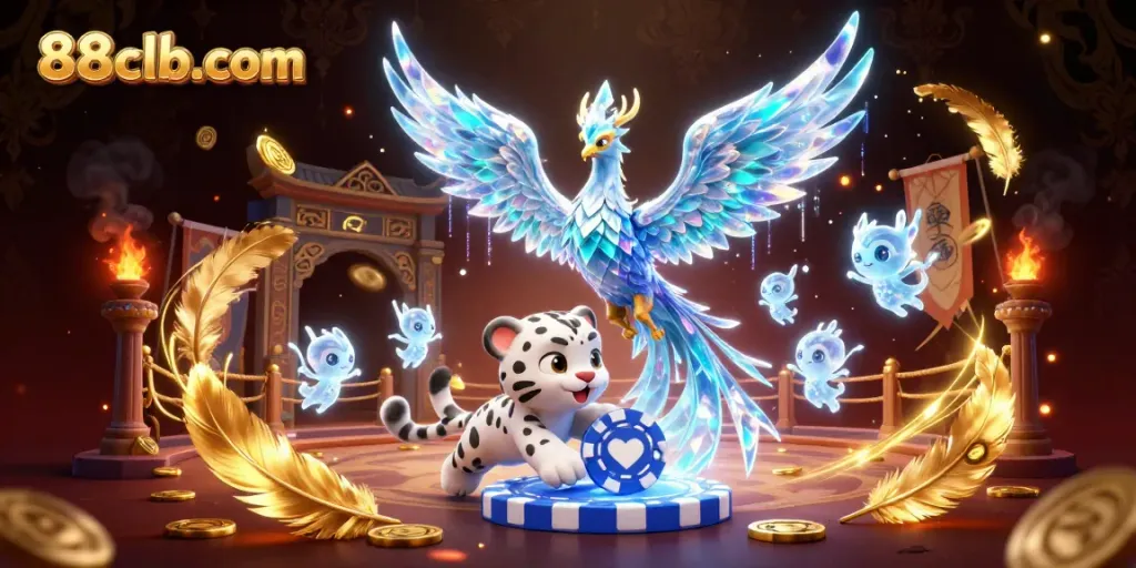Engage with 88clb-com's thrilling ice phoenix casino scene full of dynamic gaming elements.