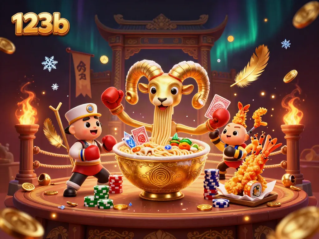 Experience vivid gaming thrills with 123b in this vibrant casino illustration featuring engaging characters and action.
