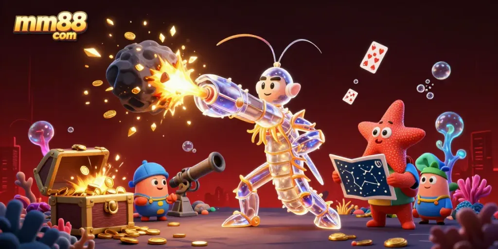 Experience exciting gameplay with mm88 com, surrounded by treasures and vibrant 3D elements.